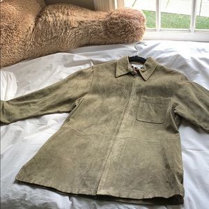 Jones New York (sport) Green Suede Leather Jacket